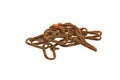 rusty chain isolated on white background Royalty Free Stock Photo