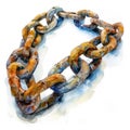 A rusty chain lies on a white background, creating a simple but powerful image of strength and connection Royalty Free Stock Photo