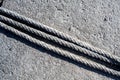 Rusty chains on the docks of the harbor Royalty Free Stock Photo