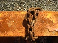 Rusty Chains on Metal Surface Royalty Free Stock Photo