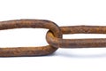 Rusty chains on white background. Close up photo..Symbol of the connection between people. Strength concept