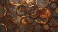 Rusty Circles: Unconventional Mixed Media With Baroque Still Life