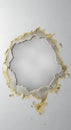 Rusty Circular Hole in White Wall with Yellow Edges and Crumbling Texture Royalty Free Stock Photo