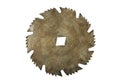 Rusty circular saw blade isolated