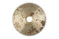 Rusty circular saw blade, isolated on white Royalty Free Stock Photo