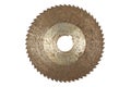 Rusty circular saw blade, isolated on white Royalty Free Stock Photo