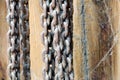 Rusty and cobwebbed chains Royalty Free Stock Photo