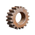 Rusty cogwheel gear with detailed teeth and circular hole on transparent background Royalty Free Stock Photo