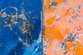 Rusty Colored Metal with cracked paint, grunge background Royalty Free Stock Photo