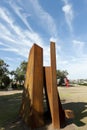 Rusty Columns Sculpture by the Sea Royalty Free Stock Photo