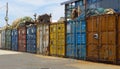 Rusty containers at the port of Jaffa Israel Royalty Free Stock Photo