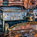 A rusty and corroded texture with decaying metal and old machinery4, Generative AI