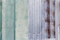 Rusty corrugated galvanized steel iron metal sheet surface gray Royalty Free Stock Photo