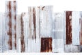 Rusty corrugated galvanized steel wall or iron metal sheet surface for texture and background