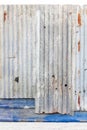 Rusty corrugated galvanized steel wall or iron metal sheet surface for texture and background