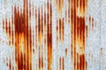 Rusty corrugated iron metal