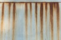 A rusty corrugated iron metal texture. Royalty Free Stock Photo