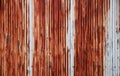 A Rusty Corrugated Metal Fence - close up - zinc Royalty Free Stock Photo