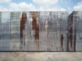 Rusty corrugated metal fence Royalty Free Stock Photo