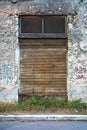 Rusty corrugated metal shutters