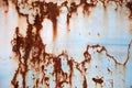 Rusty corrugated metal texture background. Rusted metal surface. Rust stains. Royalty Free Stock Photo