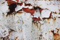 Rusty corrugated metal texture background. Rusted metal surface. Rust stains. Royalty Free Stock Photo