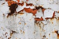 Rusty corrugated metal texture background. Rusted metal surface. Rust stains. Royalty Free Stock Photo