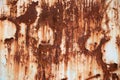 Rusty corrugated metal texture background. Rusted metal surface. Rust stains. Royalty Free Stock Photo