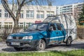 Old classic vintage veteran rusty Polish scrap car Polonez Truck 1.9 parked Royalty Free Stock Photo