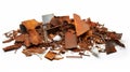 rusty debris destruction white background. generative ai