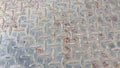 Rusty diamond plate metal surface with a textured industrial pattern. Royalty Free Stock Photo