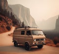 rusty dirt offroad 4x4 lifted vintage custom camper conversion jeep overlanding in mountain roads