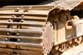Rusty excavator chain in close up Royalty Free Stock Photo