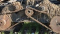 Rusty dirty machinery used in farming