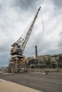 Rusty disused crane on Cockatoo Island docks Royalty Free Stock Photo