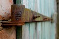 Rusty door hinge