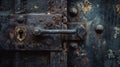 Rusty door lock close up Royalty Free Stock Photo