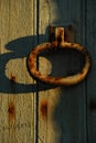 Rusty Doorknocker with shadow Royalty Free Stock Photo