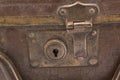 Rusty, dusty lock on an old suitcase Royalty Free Stock Photo