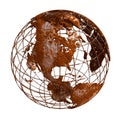 Rust Earth planet 3D Globe Royalty Free Stock Photo