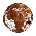 Rust Earth planet 3D Globe Royalty Free Stock Photo