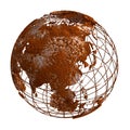 Rust Earth planet 3D Globe Royalty Free Stock Photo