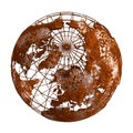 Rust Earth planet 3D Globe Royalty Free Stock Photo
