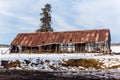 Rusty Farm Barn Snow