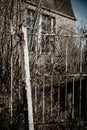 Rusty fence abondened house Royalty Free Stock Photo