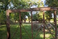 Rusty fence of the Karolyi Castle in Nagymagocs Royalty Free Stock Photo