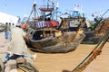 Rusty fishing trawlers in Moroccan port