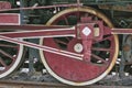 Rusty flywheel of a steam locomotive