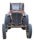Rusty Front Grille Lights  And Wheels Of A Vintage Farmer No Name Tractor Isolated