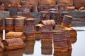 Rusty fuel and chemical drums